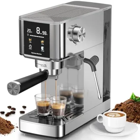 Crzoe Compact Espresso Machine with Milk Frother