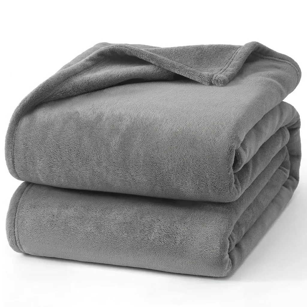Hansleep Throw Grey Fleece Blanket