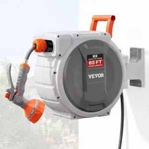 VEVOR Retractable Garden Hose Reel 1/2 Inch x 65 ft