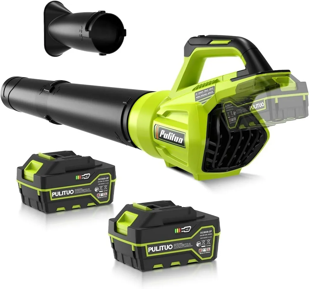 Pulituo 125MPH Cordless Leaf Blower w/ 2 Batteries