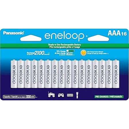 16-Ct Panasonic eneloop AAA 2100 Cycle Pre-Charged Rechargeable Batteries