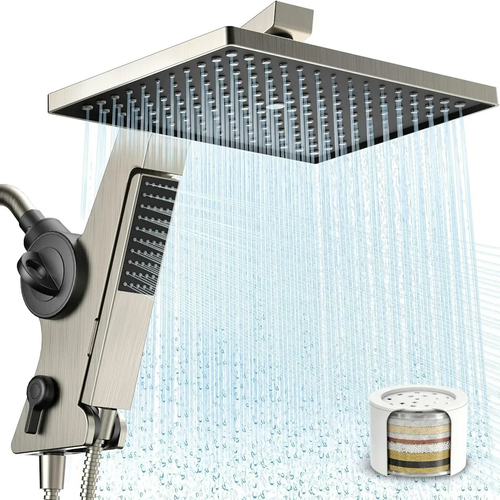 MakeFit Filtered Rain Shower Head w/ Handheld Combo 12" Dual Showerhead