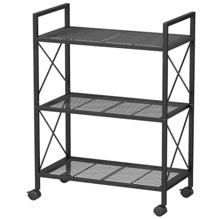 SONGMICS 3-Tier Steel Storage Rack with Wheels