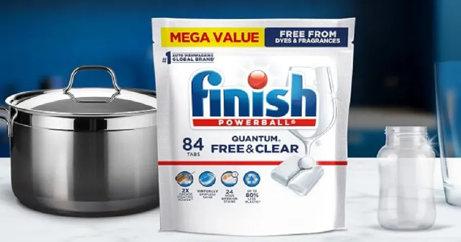 Finish Free & Clear Dishwasher Pods 84-Count Bag