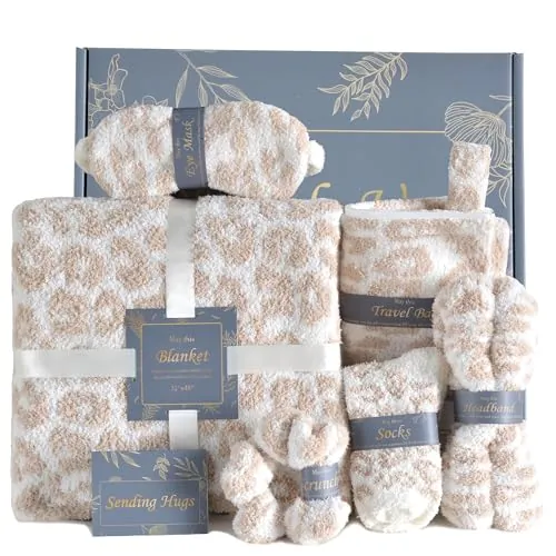 Get Well Soon Gift Baskets White or Leopard Khaki