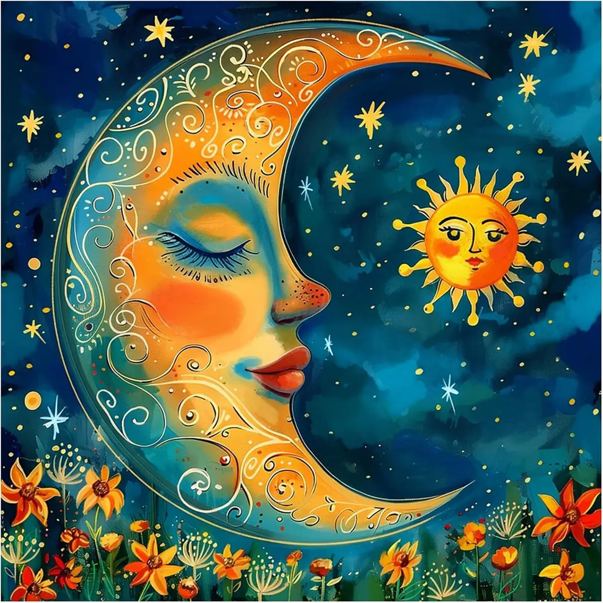 Lophomie Diamond Painting Kit – Sun & Moon
