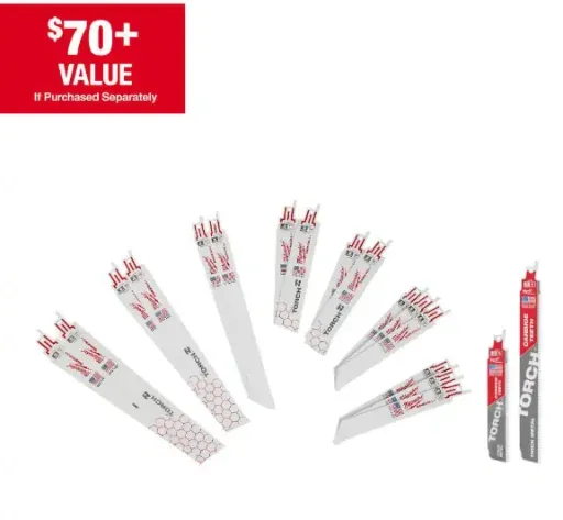 Milwaukee SAWZALL Metal Cutting Bi-Metal Reciprocating Saw Blade Set (16-Piece) with 2 Carbide Blades