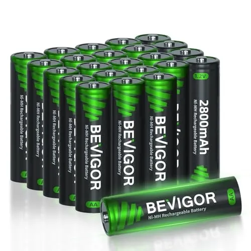 Bevigor 2,800mAh AA NiMH Rechargeable Batteries 24-Pack
