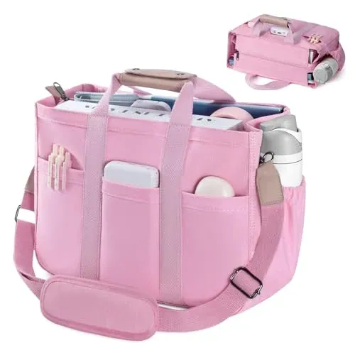 Canvas Tote Bag with Multi Pockets