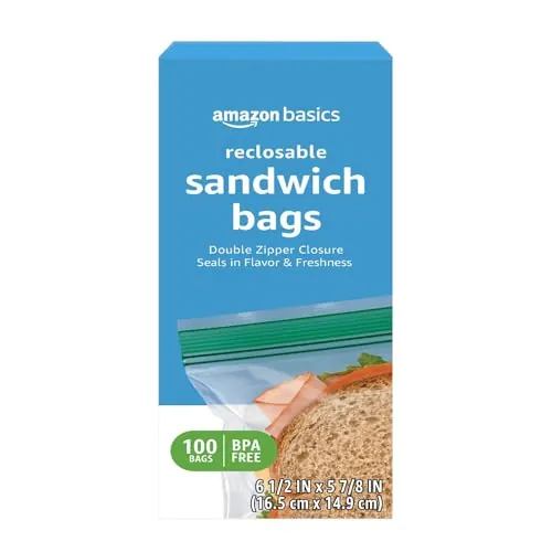 Amazon Basics Sandwich Bags 100-Count