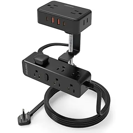 Prime Members: HOPOW Desk Clamp Dual Power Strip w/ 10' Cord, 13x AC, 4x USB