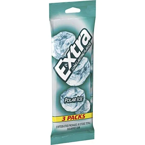 WRIGLEY'S EXTRA Gum Polar Ice Sugarfree Mint Chewing Gum 3-Pack 15-Count