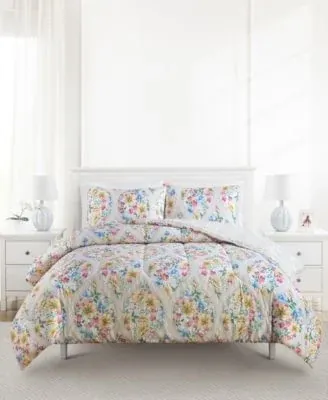 Enchante Accessories 3-Piece Reversible Printed Microfiber Comforter Set