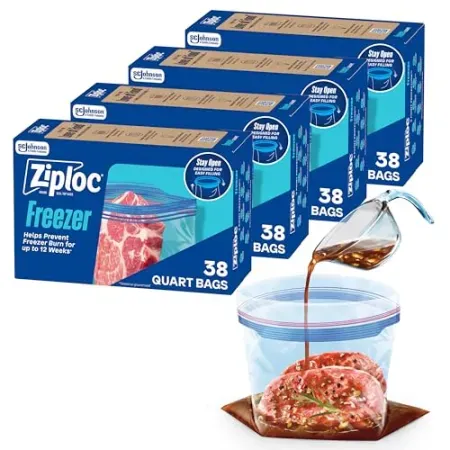 152-Count Ziploc Quart Freezer Bags