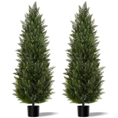 2-Pack 6' Artificial Cedar Topiary Trees