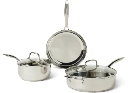5-Piece Amazon Basics Stainless Steel Cookware Set