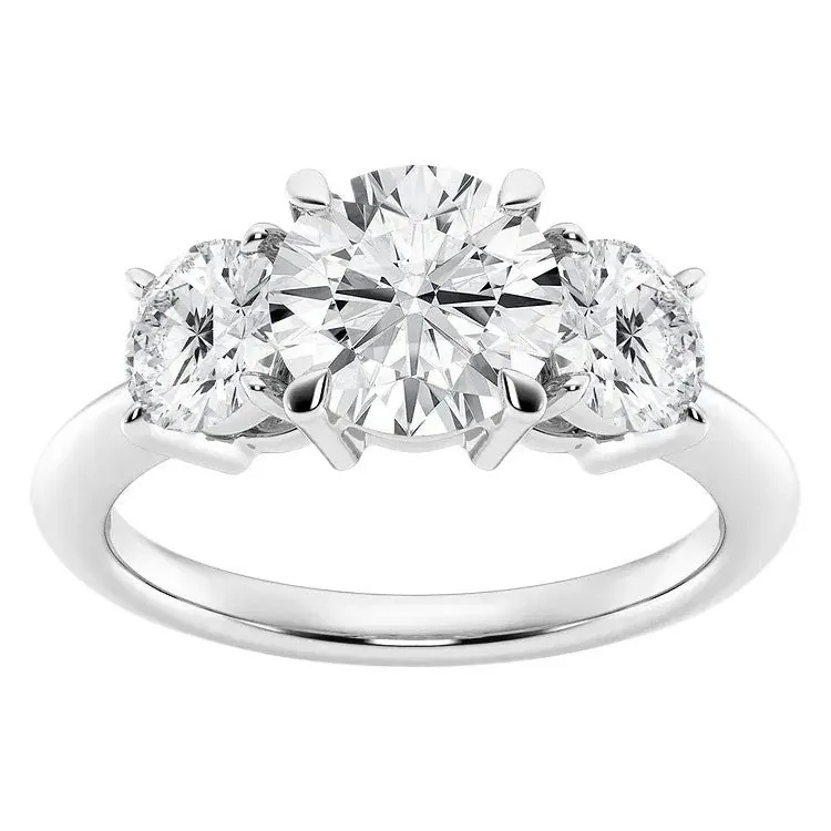 VossAgin 1.0 CTW Round Lab-Grown Diamond Three-Stone Engagement Ring
