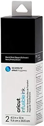 2-Pk Cricut Mug Press Infusible Ink Transfer Sheets (Black, 4.5" x 12")