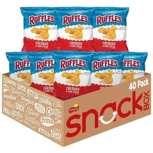 Ruffles Cheddar Sour Cream Potato Chips, 40 Count