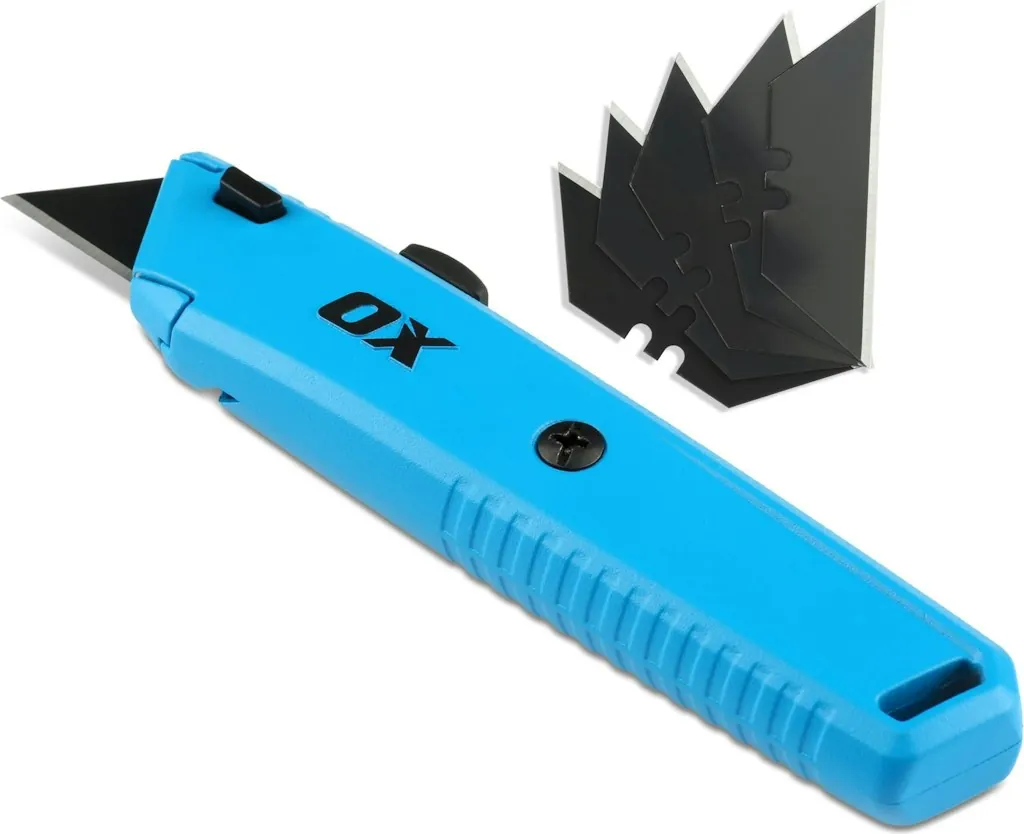 OX Heavy Duty Retractable Utility Knife w/ 5 SK5 Blades