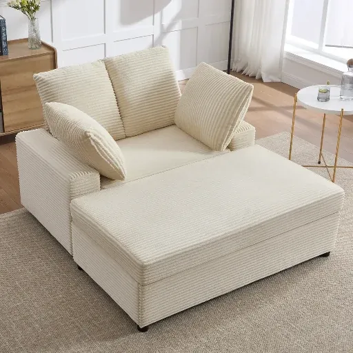 Rebrilliant Upholstered Corduroy Sleeper Sofa Bed