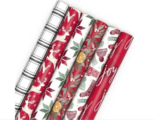 Hallmark Christmas Wrapping Paper Rolls 6 Rolls: 150 Sq. Ft