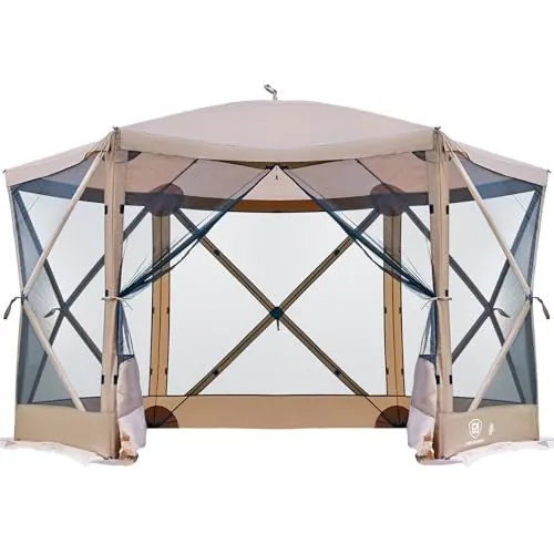 EVER ADVANCED Pop Up Gazebo Screen House Tent 11.5 ft