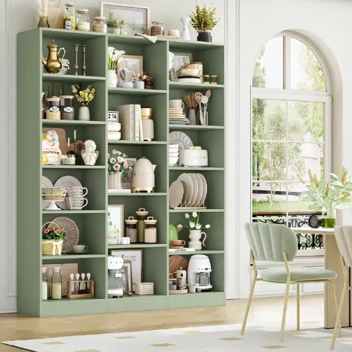 Ebern Designs Wakil 74.02" H x 58.7" W 6-Tier Wood Bookcase