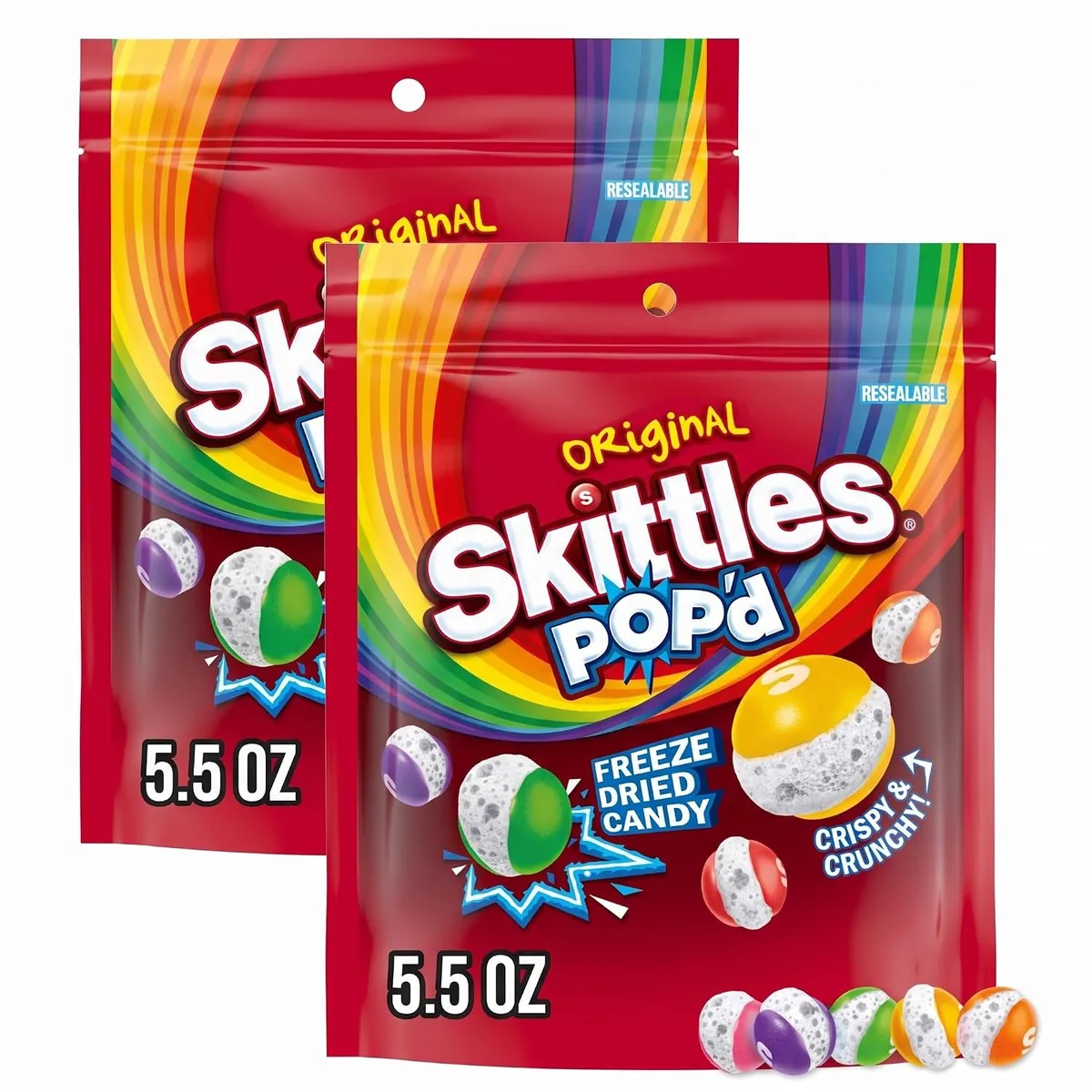 Skittles Popd Freeze Dried Candy 2 Pack