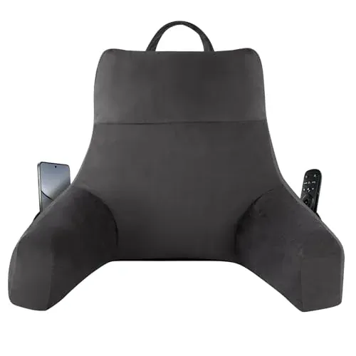 IPYNBAP Reading Pillow for Bed, 18 Inch, Grey