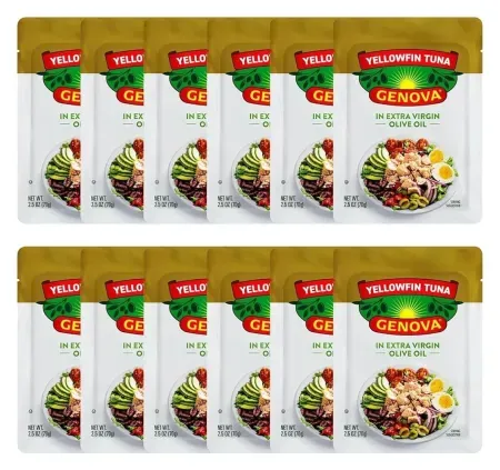 12-Pack 2.5oz Genova Premium Yellowfin Tuna in Olive Oil