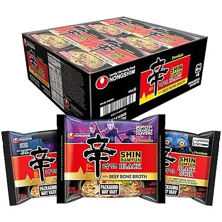 16-Pk 4.58-Oz Nongshim Shin Ramyun Black (Beef Bone Broth)