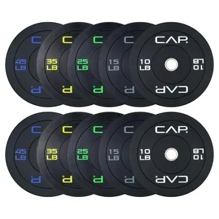 260lb CAP 2" Olympic Economy Bumper Plate Weight Set