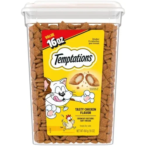 Temptations Classic Crunchy and Soft Cat Treats, Tasty Chicken or Cookout, 16 oz