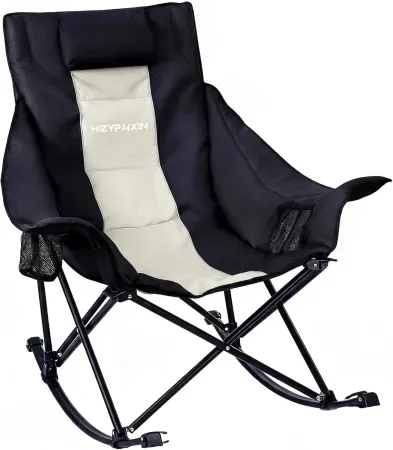 Hizypaixin Oversized Rocking Camping Chair with Headrest