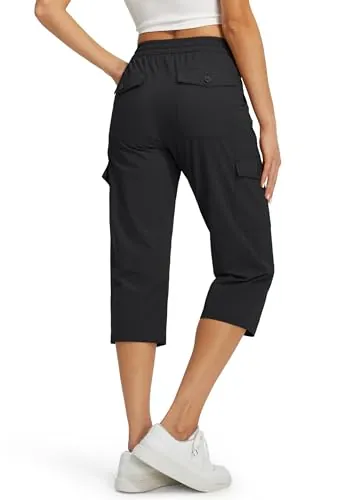 Libin Women's UPF Capri Cargo Pants
