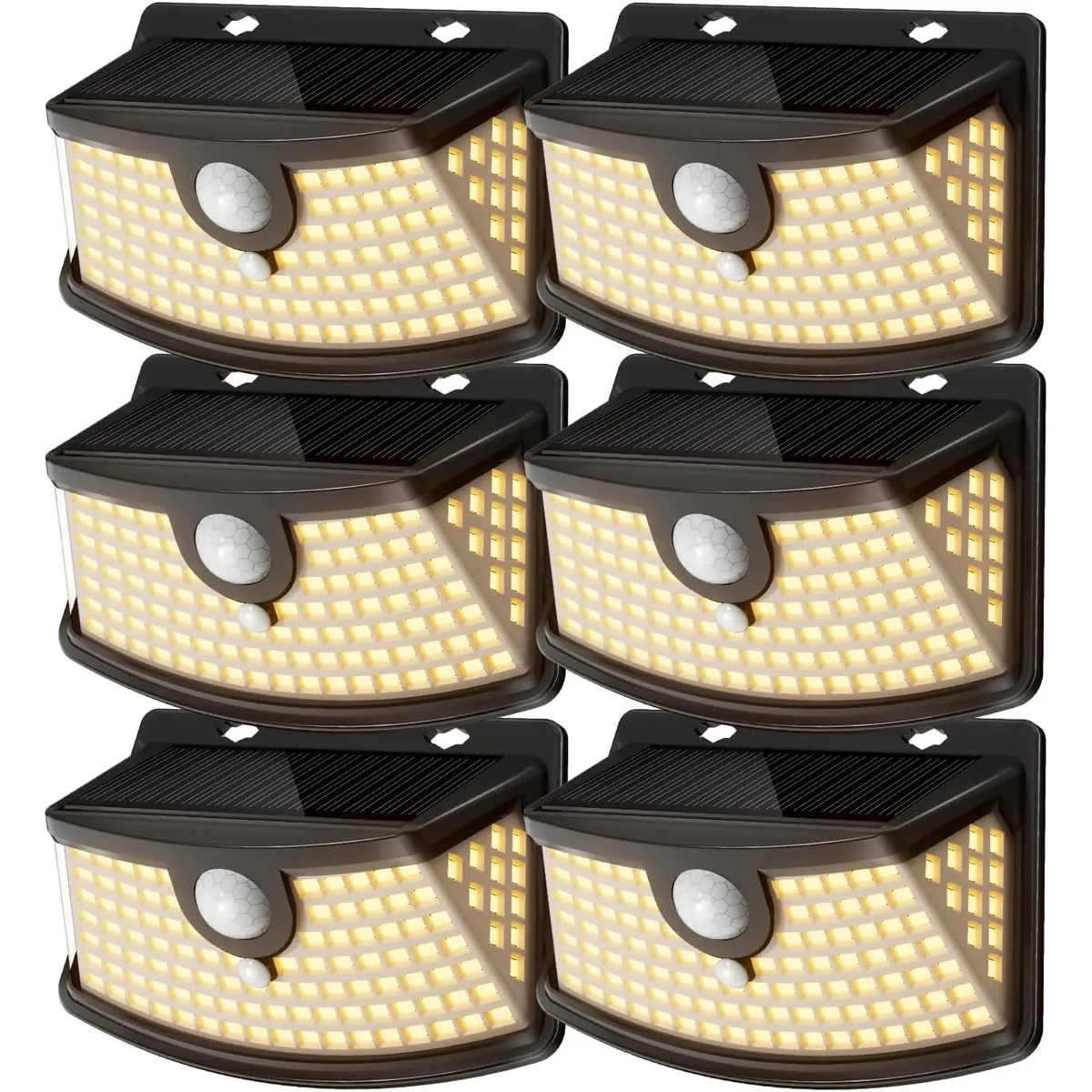 Aootek 120-LEDs Solar Motion Sensor IP65 Waterproof Lights 6 Pack