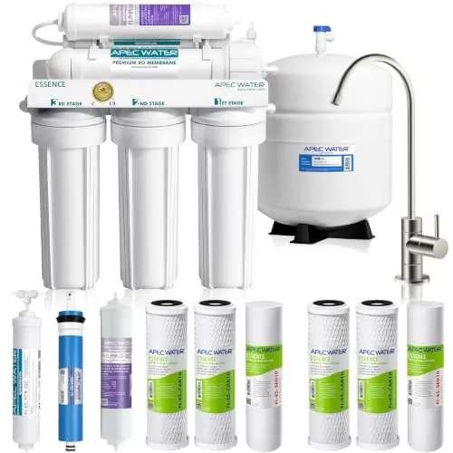 APEC Water ROES-PH75X, 6-Stage Under Sink RO System Alkaline, Extra Filters
