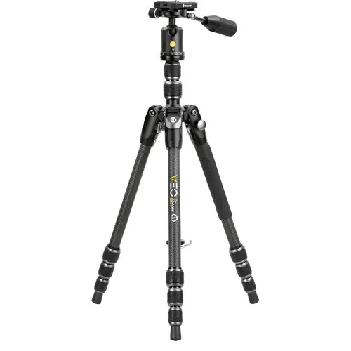 Vanguard VEO 3T 204CBP Carbon Fiber 4-in-1 Travel Tripod w/ VEO 2 BP-45T Ball/Pan Head & Bluetooth Remote