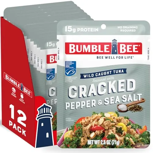 Bumble Bee Wild Caught Tuna Pouch (Cracked Pepper & Sea Salt) 12-Pack 2.5-Oz