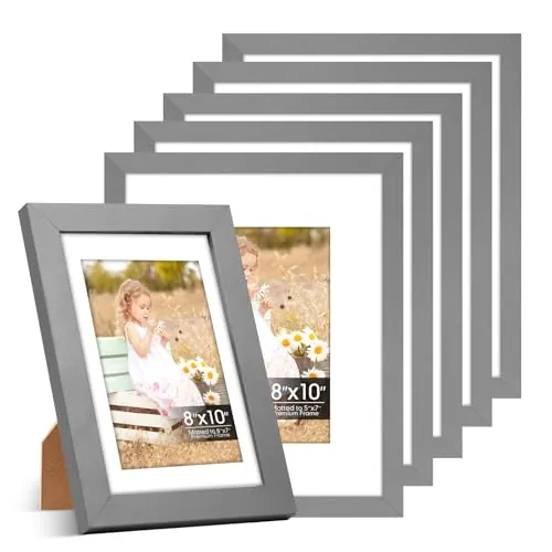8x10 Picture Frames 6-Pack with Mat for 5x7 Photos
