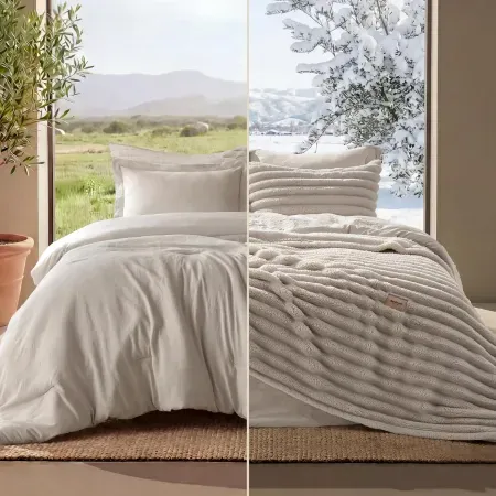 2-in-1 Bedsure Queen Comforter Set w/ Blanket & Pillowcases