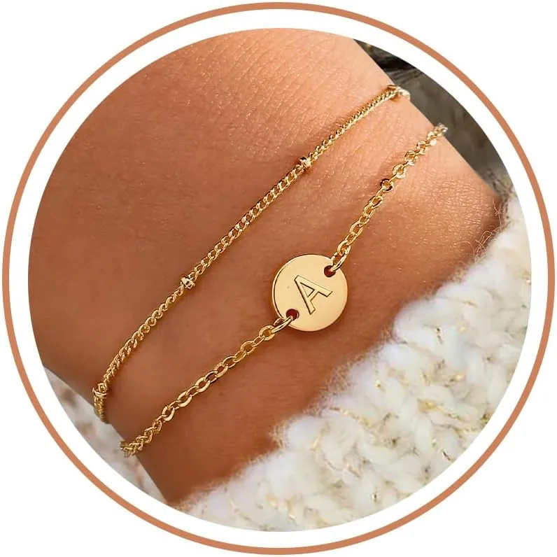 18K Gold Plated Initial Bracelet