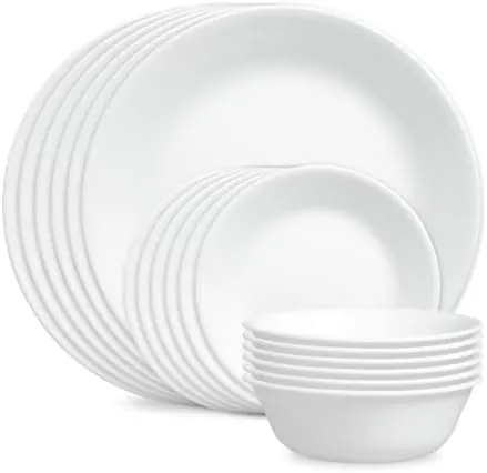 18-Pc Corelle Vitrelle Service for 6 Dinnerware Set (Winter Frost White)