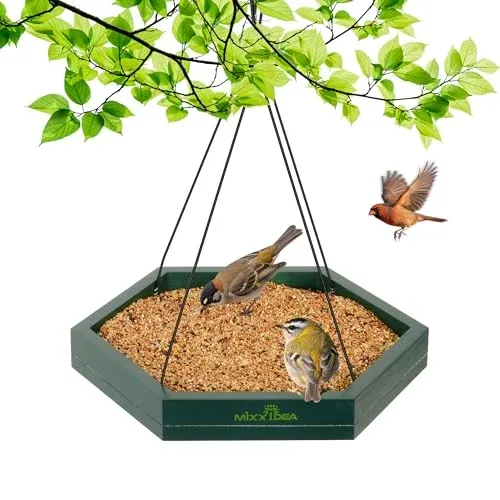 MIXXIDEA Platform Bird Feeder Tray 1-Pack Green