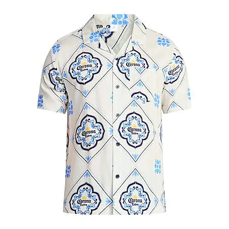 Corona Men's & Big Men's Graphic Button-Up Shirt (2 Colors, Select Sizes)