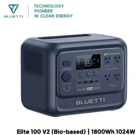 BLUETTI Elite 100 V2 1024Wh 1800W Portable Power Station LiFePO4 Grey