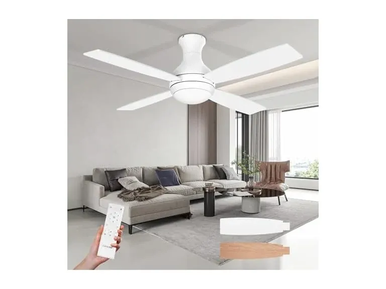 Consciot 52" Indoor/Outdoor Ceiling Fan with Lights and Remote (White)