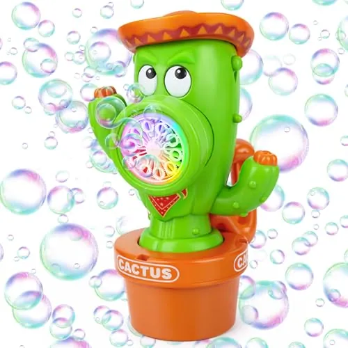 Vodolo Cactus Swing Dance Handheld Bubble Machine w/ Lights & Music