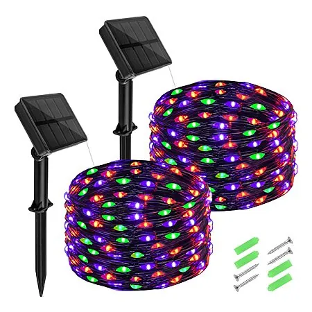 2-pk 16.4' Each 50LED cshare Halloween Waterproof Outdoor Solar Fairy Lights